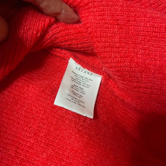 Sezane Gaspard Women's Red Mohair Cardigan Sweater - Picture 5 of 7